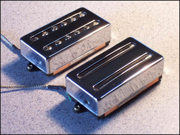 Humbucker Pickups with Slotted Metal Covers 